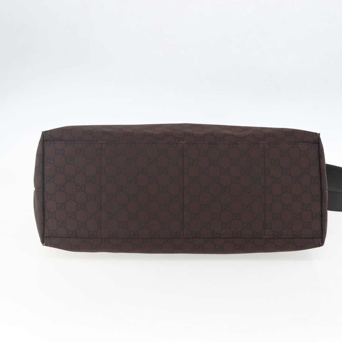 GUCCI GG Canvas Shoulder Bag Brown Silver 272350 Auth ka1322