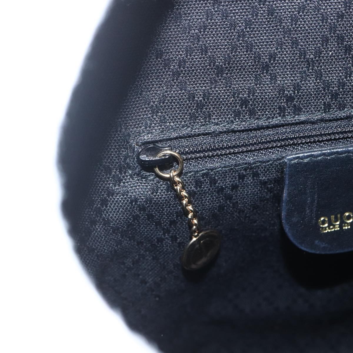 GUCCI Bamboo Backpack Leather Black Gold 003 1956 0030 Auth ka1325A