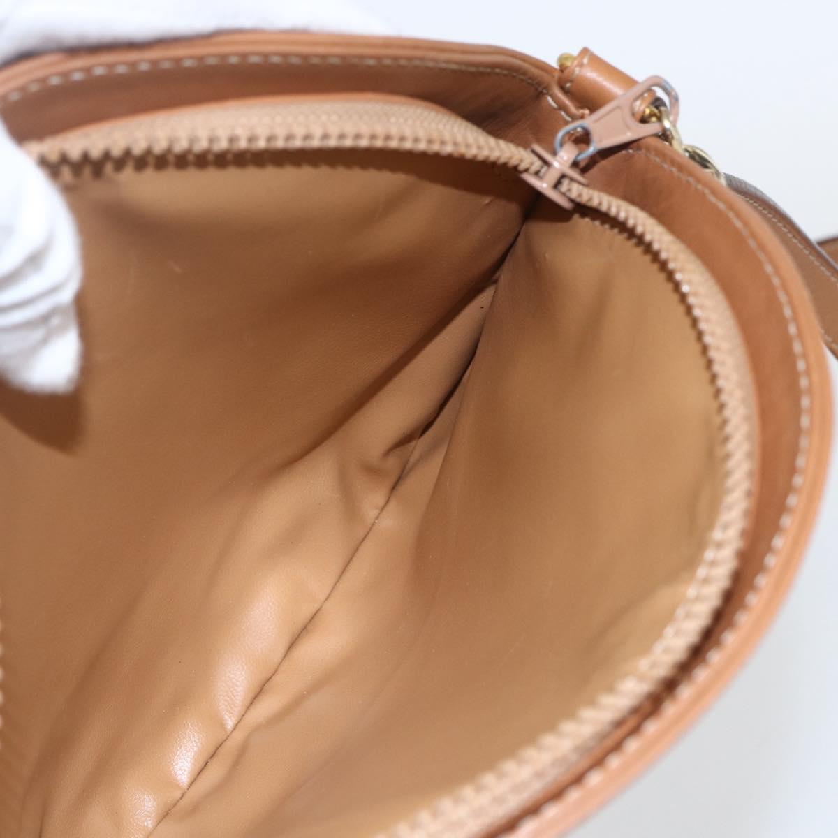CELINE Macadam Canvas Shoulder Bag PVC Brown Gold Auth ka1327