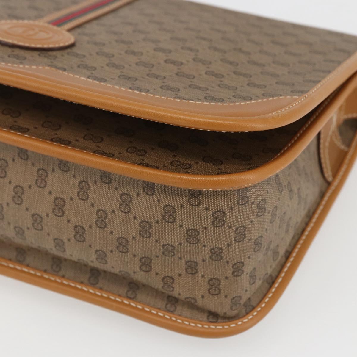 GUCCI Micro GG Supreme Web Sherry Line Bag PVC Beige 001 104 0551 Auth ka1331