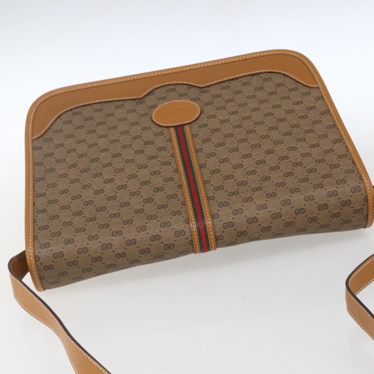 GUCCI Micro GG Supreme Web Sherry Line Bag PVC Beige 001 104 0551 Auth ka1331
