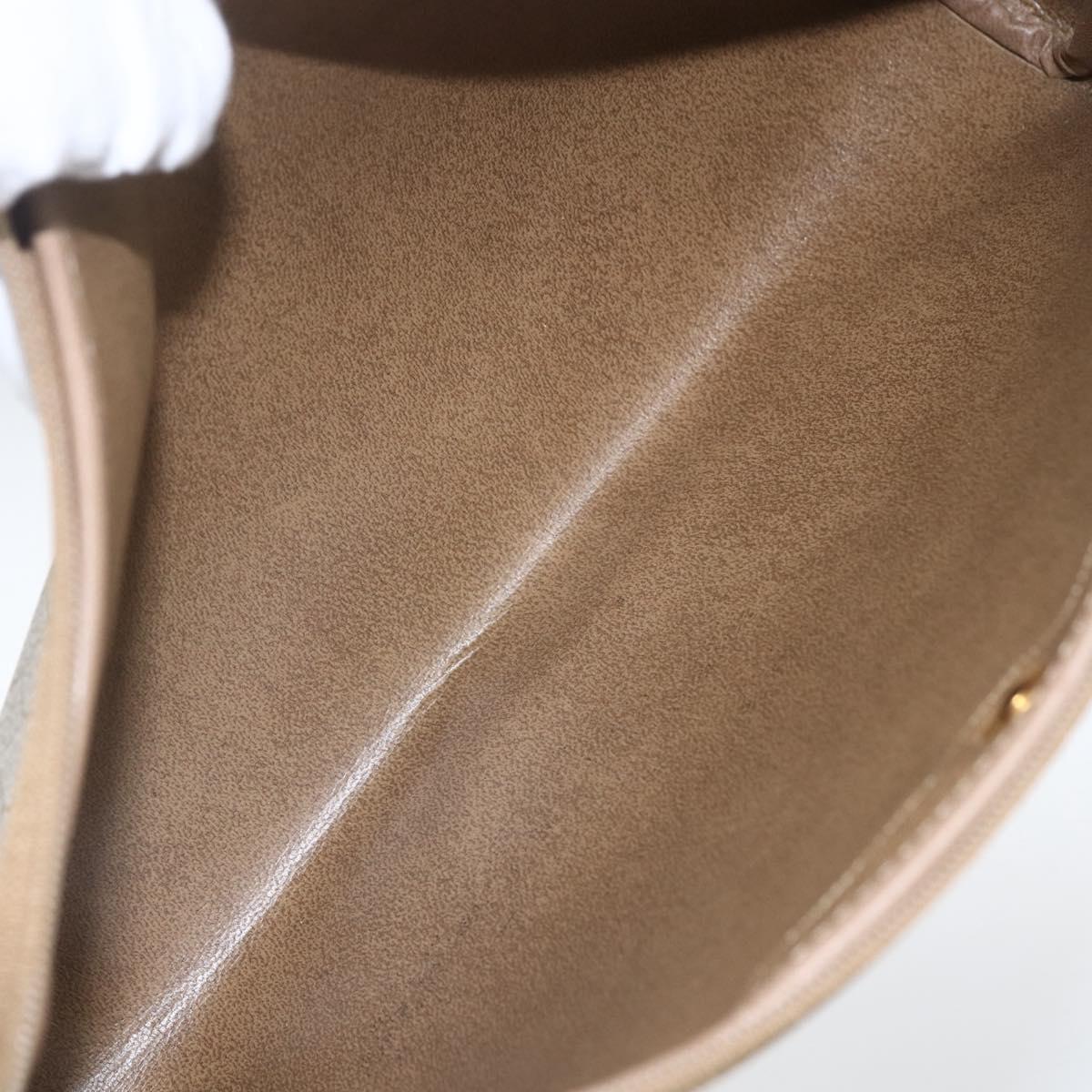 Christian Dior Honeycomb Canvas Pouch PVC Beige Auth ka1336