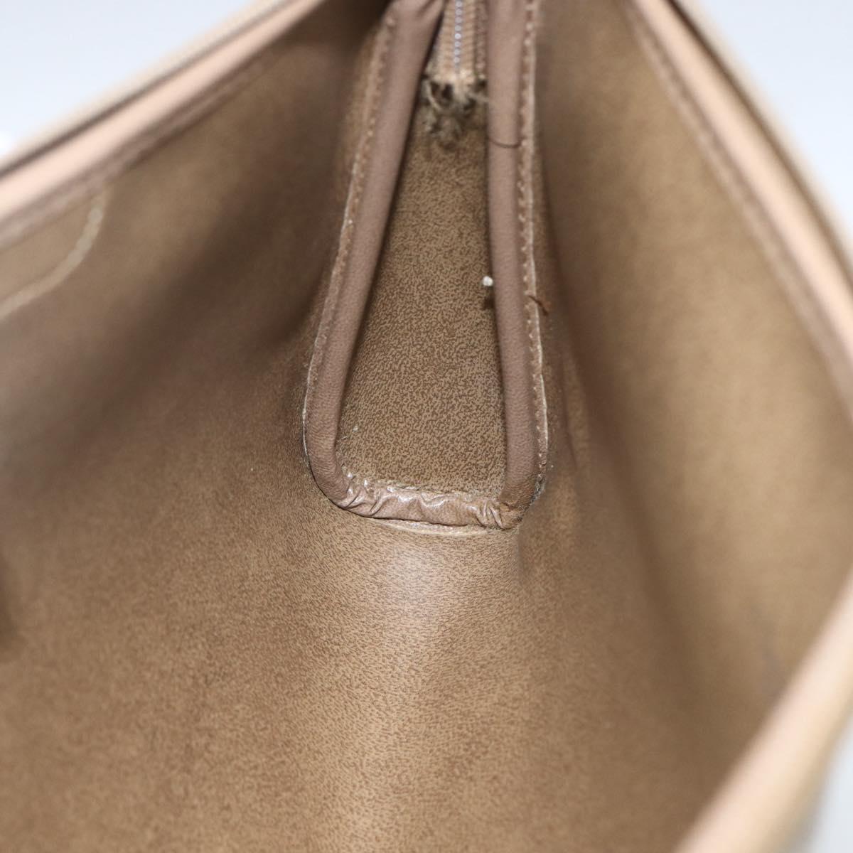Christian Dior Honeycomb Canvas Pouch PVC Beige Auth ka1336