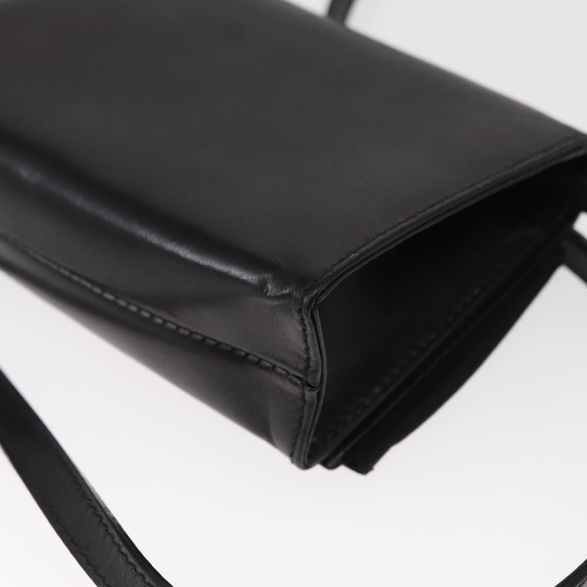 Salvatore Ferragamo Vala Shoulder Bag Leather Black Gold Auth ka135