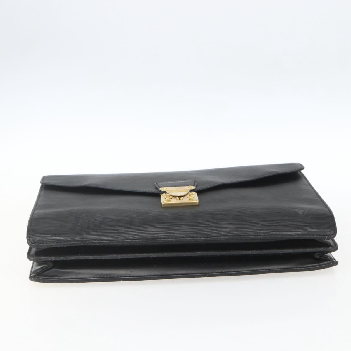 LOUIS VUITTON Epi ServietteConseiller Business Bag Black M54422 LV Auth ka1353