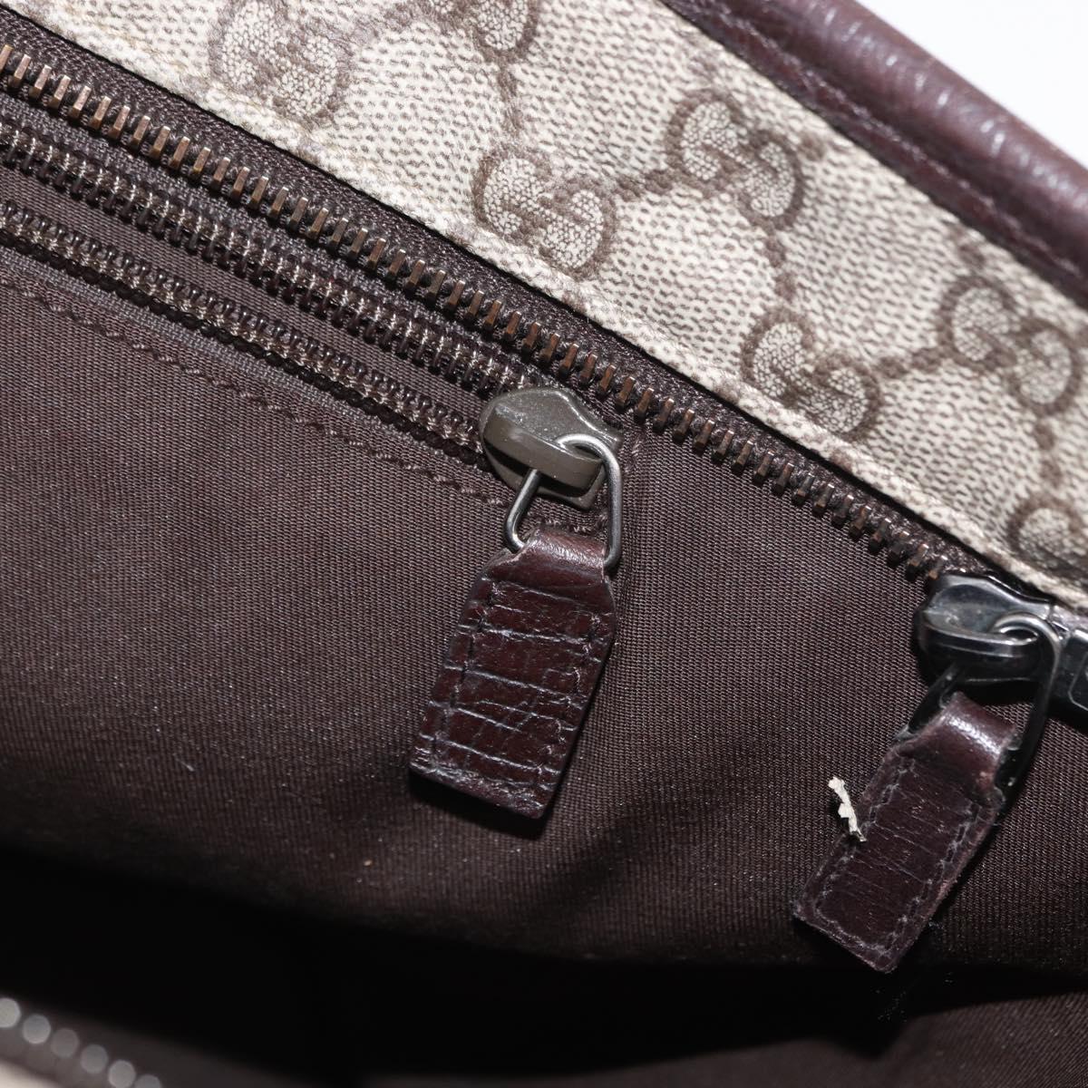 GUCCI GG Supreme Tote Bag PVC Beige Silver 181084 Auth ka1354