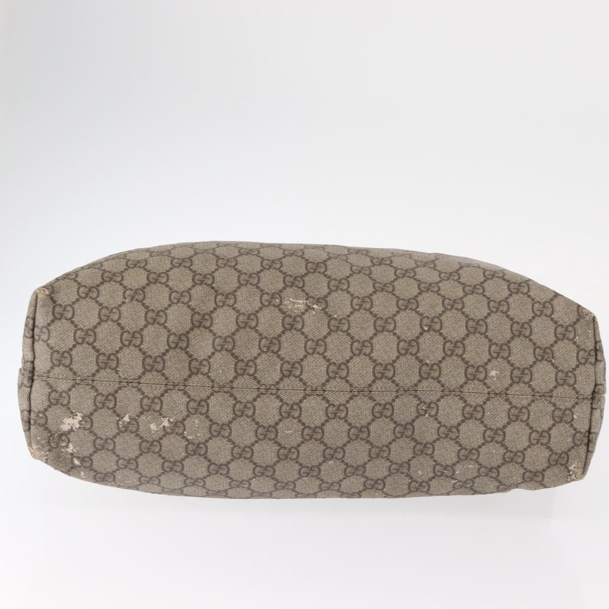 GUCCI GG Supreme Tote Bag PVC Beige Silver 181084 Auth ka1354