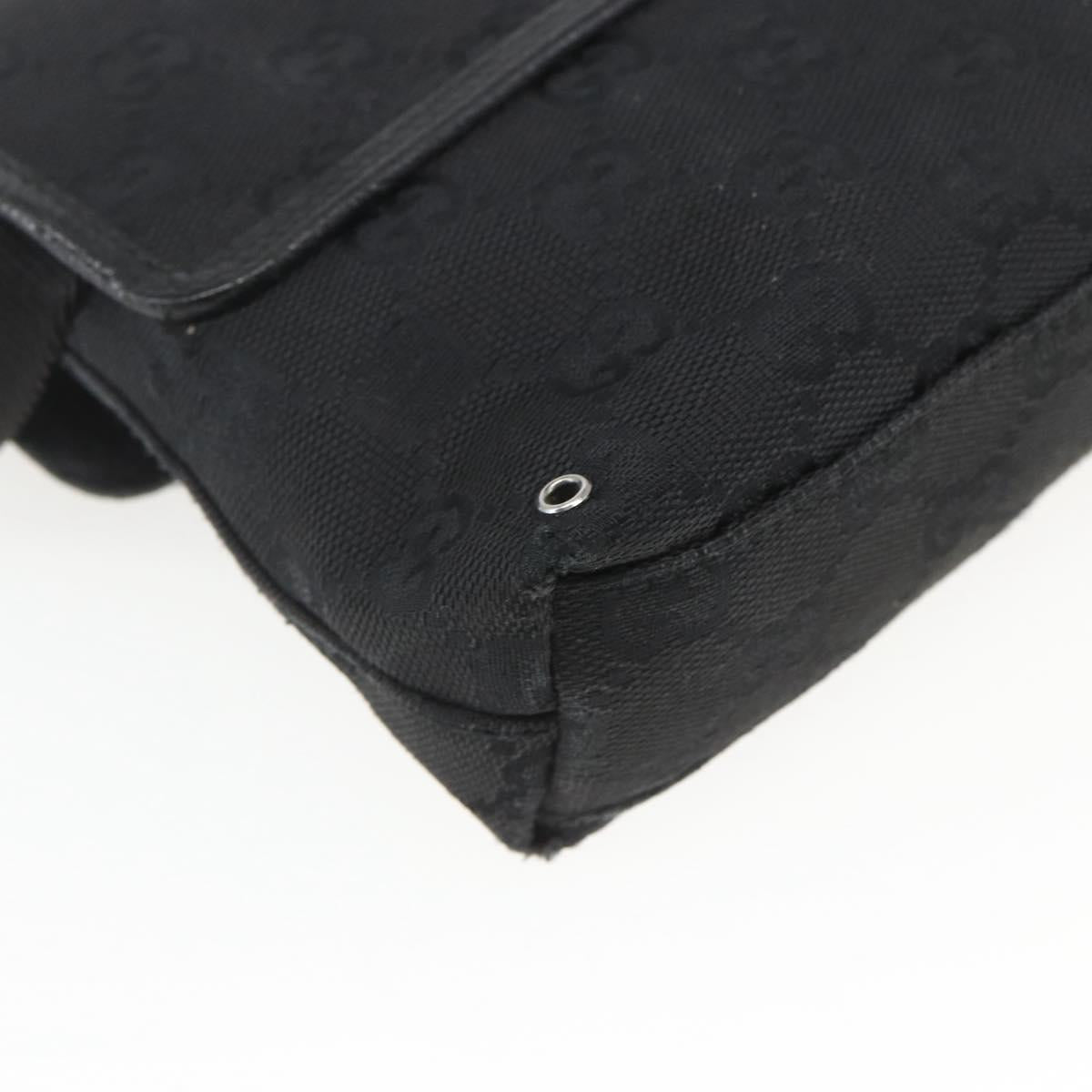GUCCI GG Canvas Jackie Waist bag Black Silver 92543 Auth ka1363