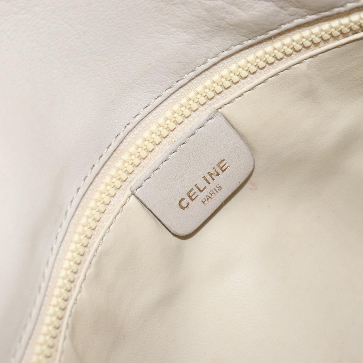 CELINE Shoulder Bag Leather Beige Gold Auth ka1365