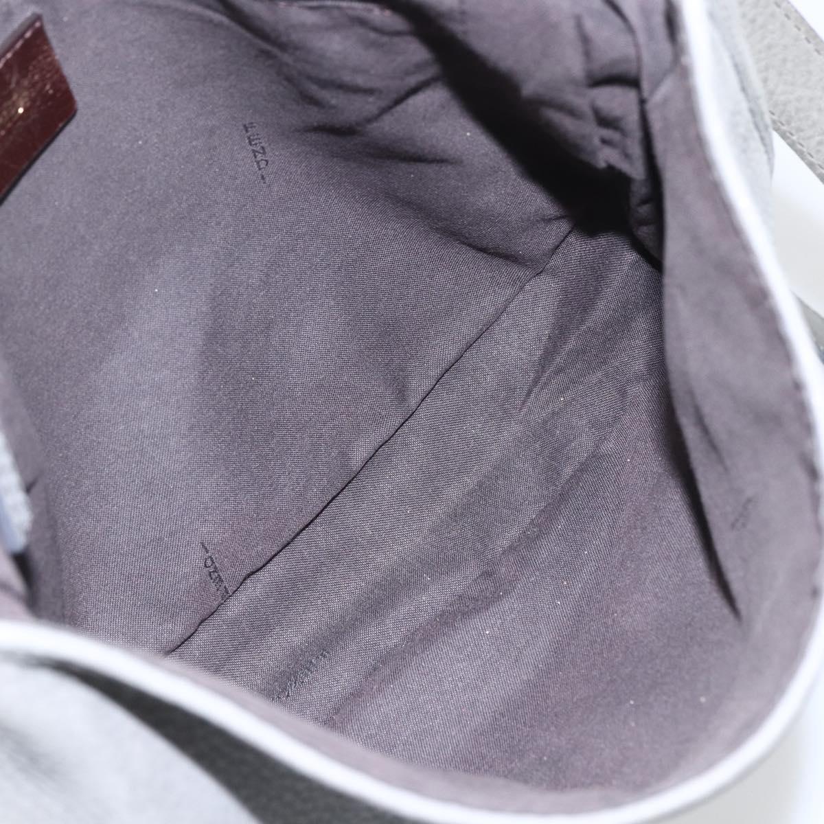 FENDI Shoulder Bag Suede Gray Gold Auth ka1367