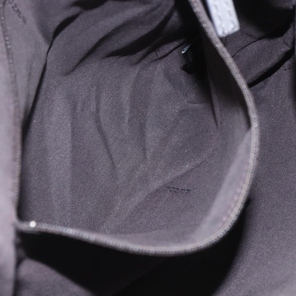 FENDI Shoulder Bag Suede Gray Gold Auth ka1367