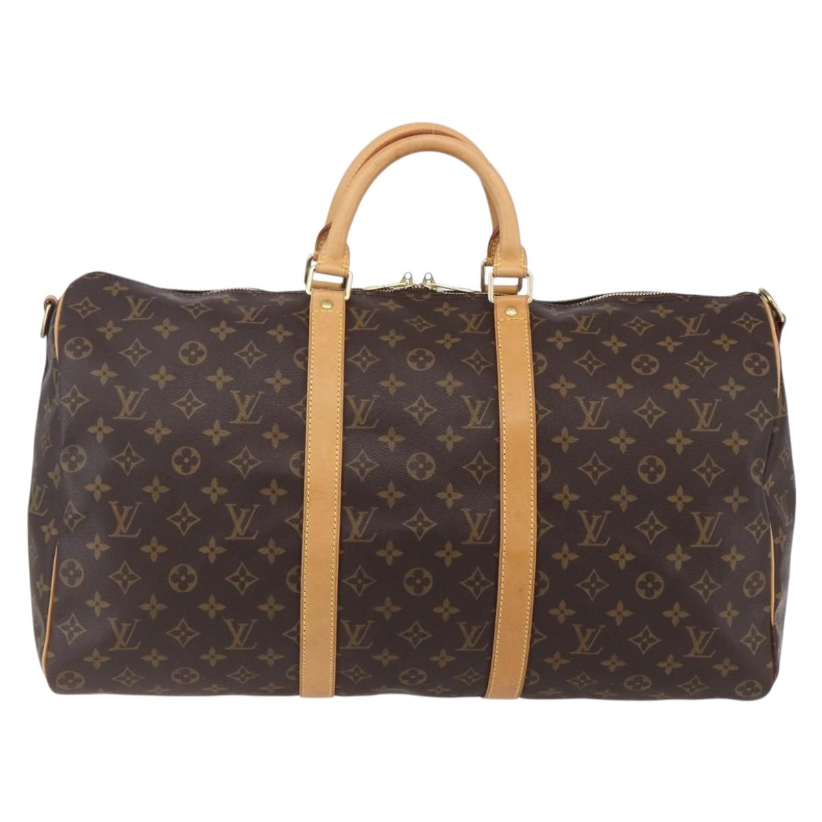 LOUIS VUITTON Monogram Keepall Bandouliere 50 Boston Bag M41416 LV Auth ka137