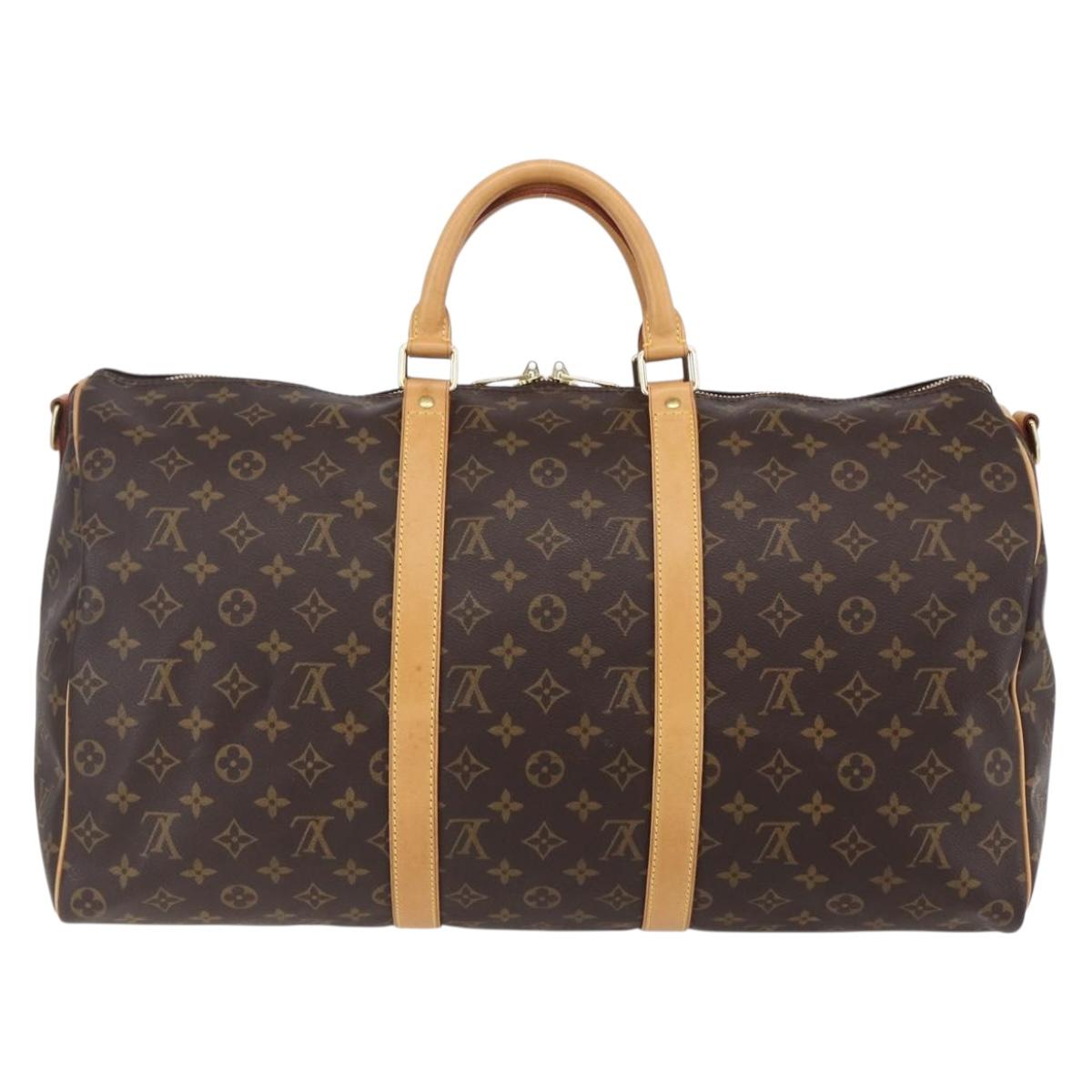 LOUIS VUITTON Monogram Keepall Bandouliere 50 Boston Bag M41416 LV Auth ka137
