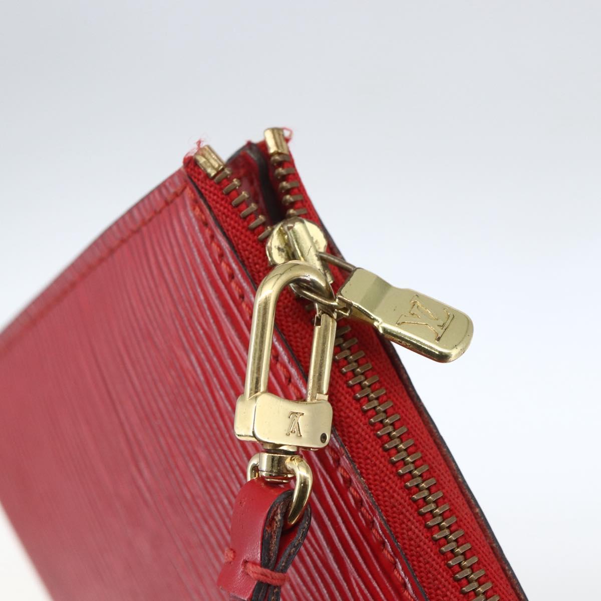LOUIS VUITTON Epi Pochette Accessoires Pouch Red M52947 LV Auth ka1372