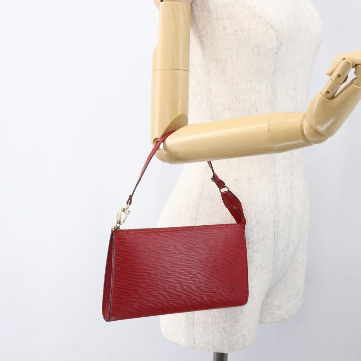 LOUIS VUITTON Epi Pochette Accessoires Pouch Red M52947 LV Auth ka1372