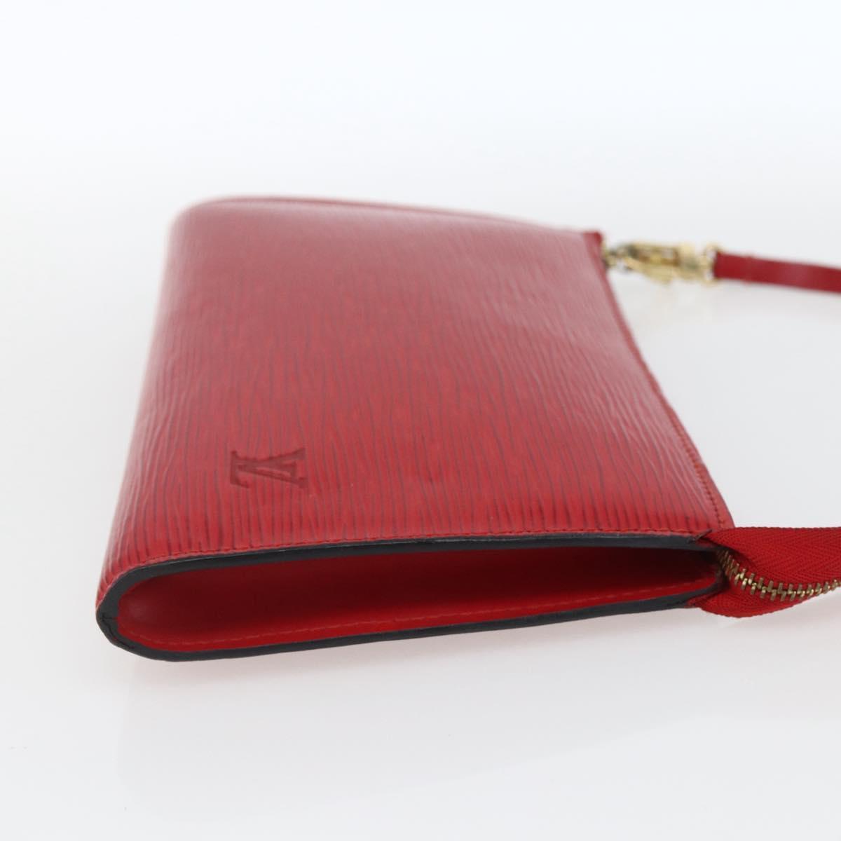 LOUIS VUITTON Epi Pochette Accessoires Pouch Red M52947 LV Auth ka1372