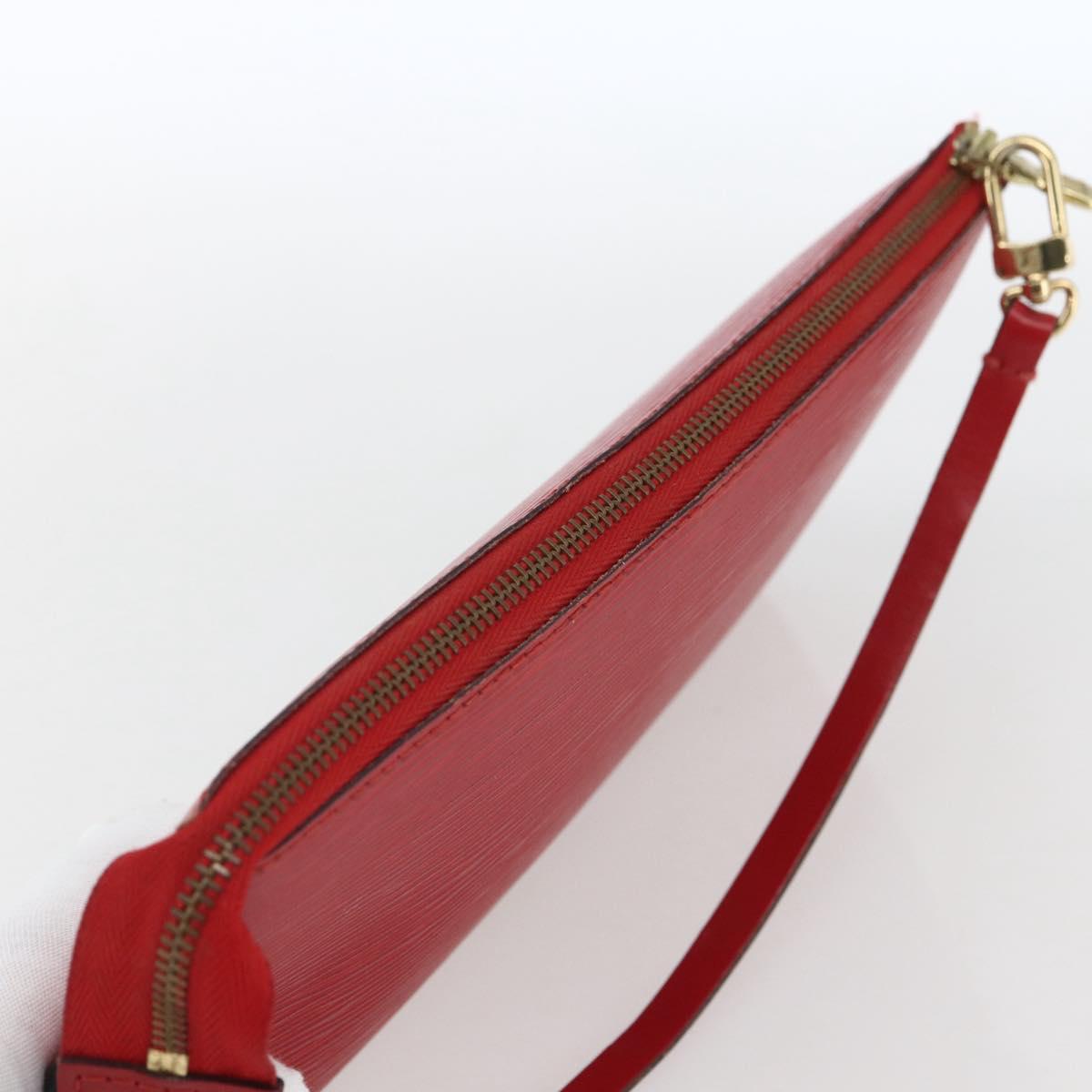 LOUIS VUITTON Epi Pochette Accessoires Pouch Red M52947 LV Auth ka1372
