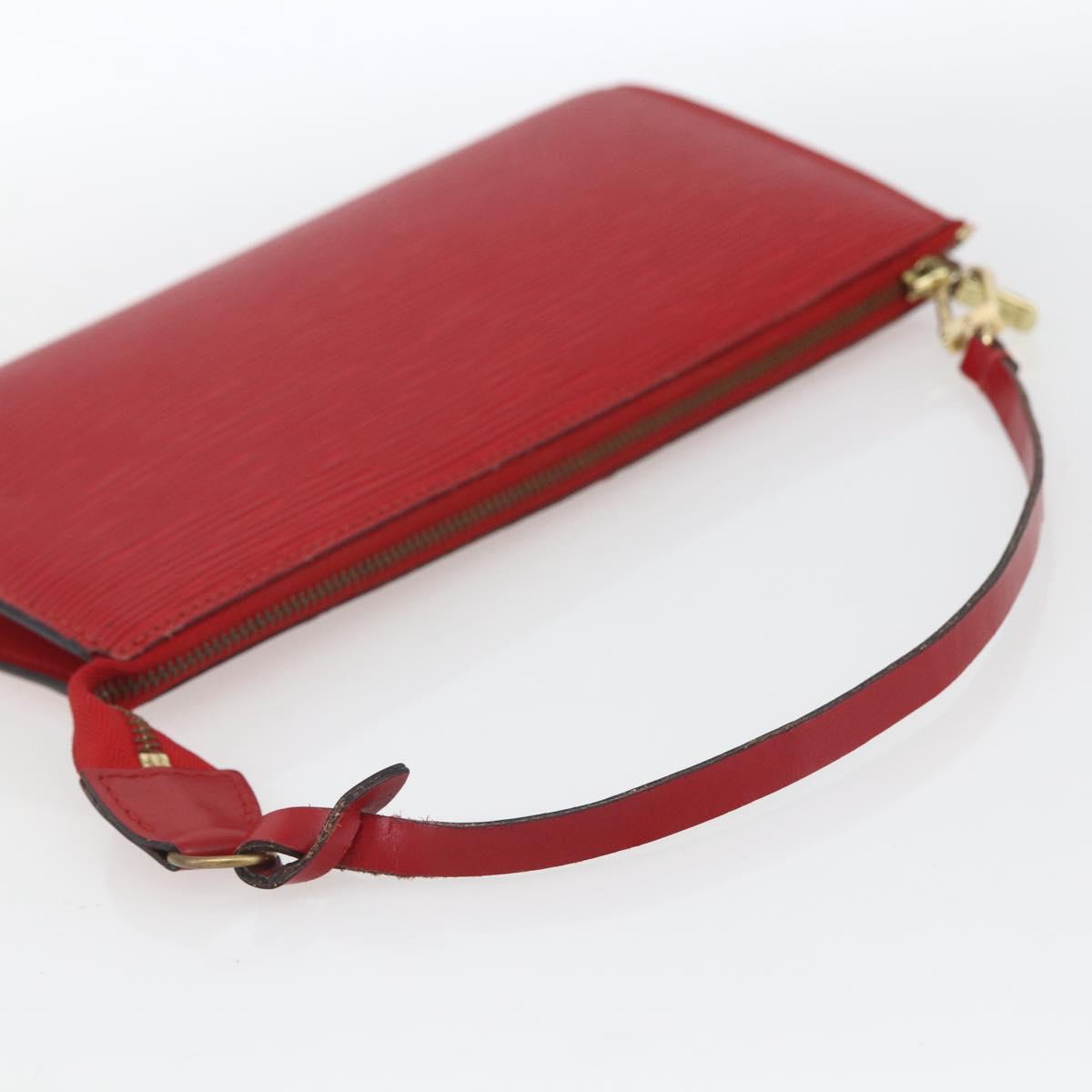 LOUIS VUITTON Epi Pochette Accessoires Pouch Red M52947 LV Auth ka1372