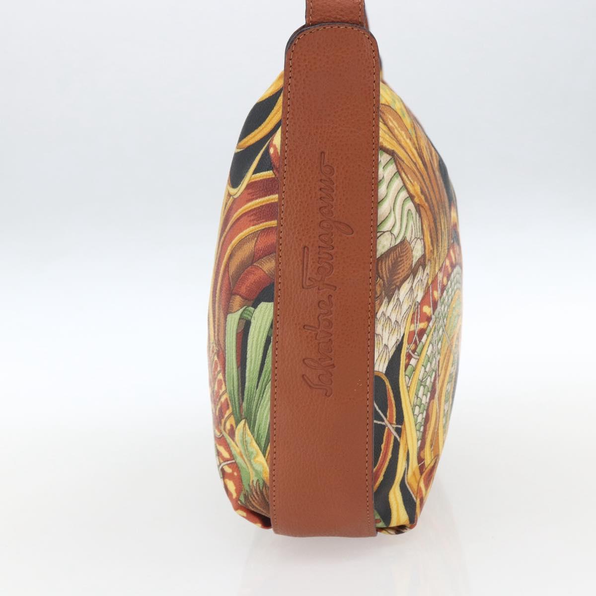 Salvatore Ferragamo Shoulder Bag Brown Gold Auth ka1379