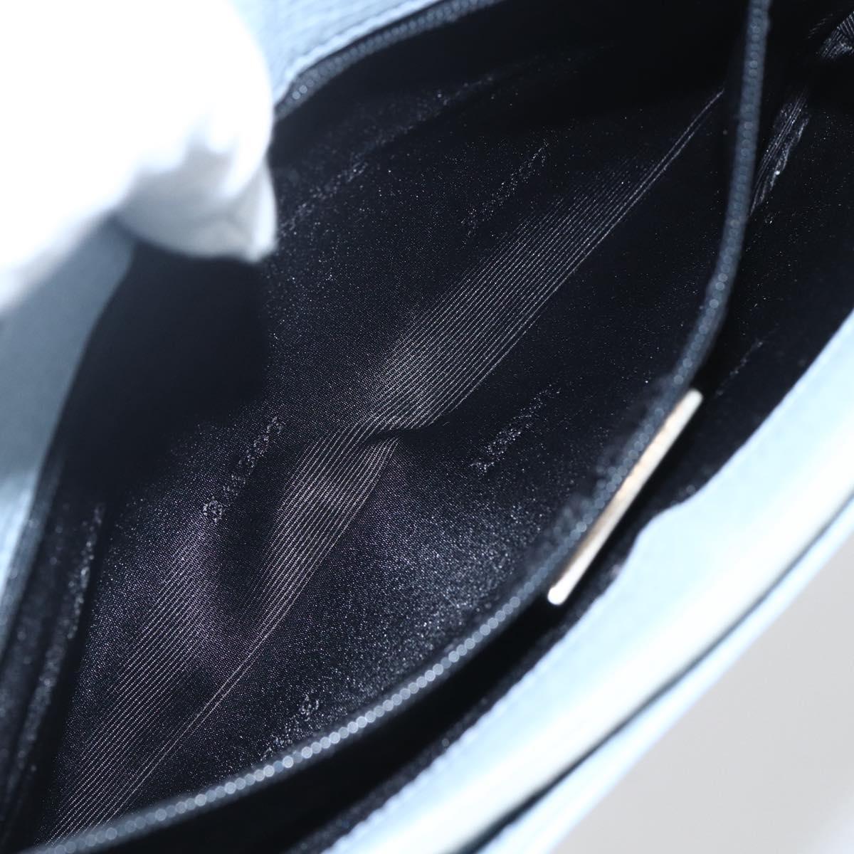 LOEWE Hand Bag Suede Blue Silver Auth ka1394