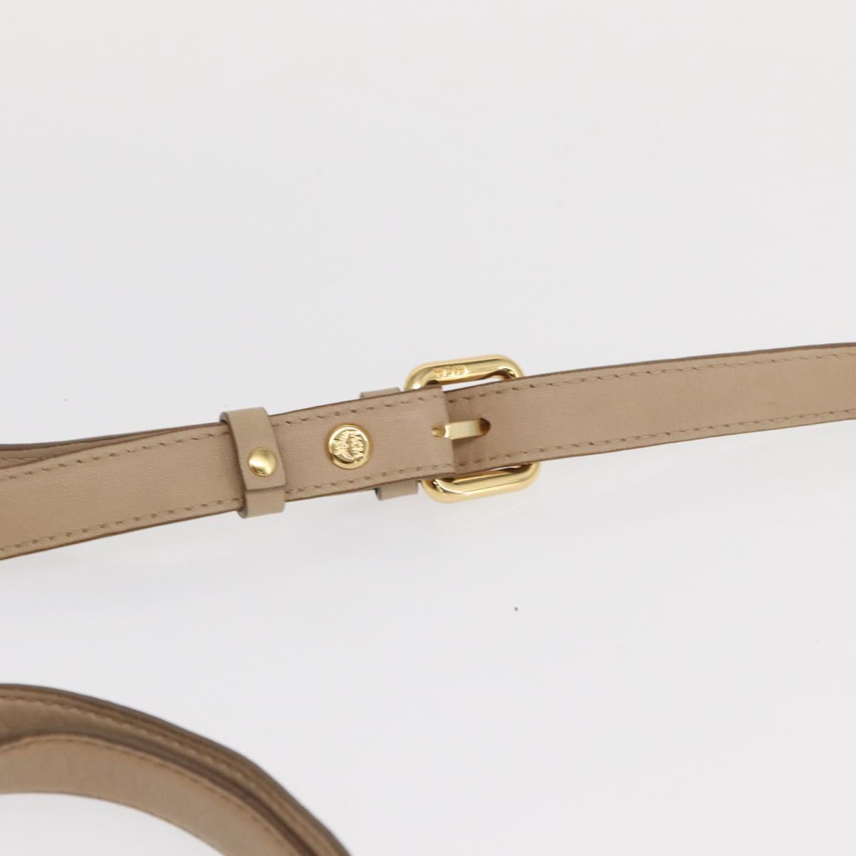 MCM Vicetos Logogram Tote Bag PVC Leather 2way Beige Gold Auth ka1395