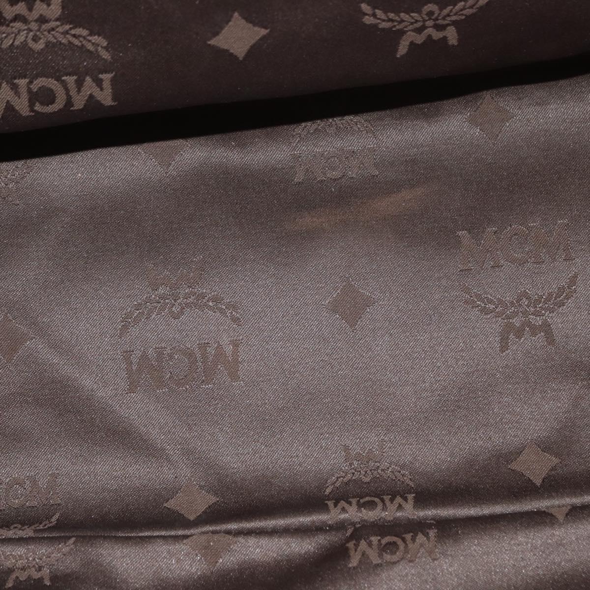 MCM Vicetos Logogram Tote Bag PVC Leather 2way Beige Gold Auth ka1395