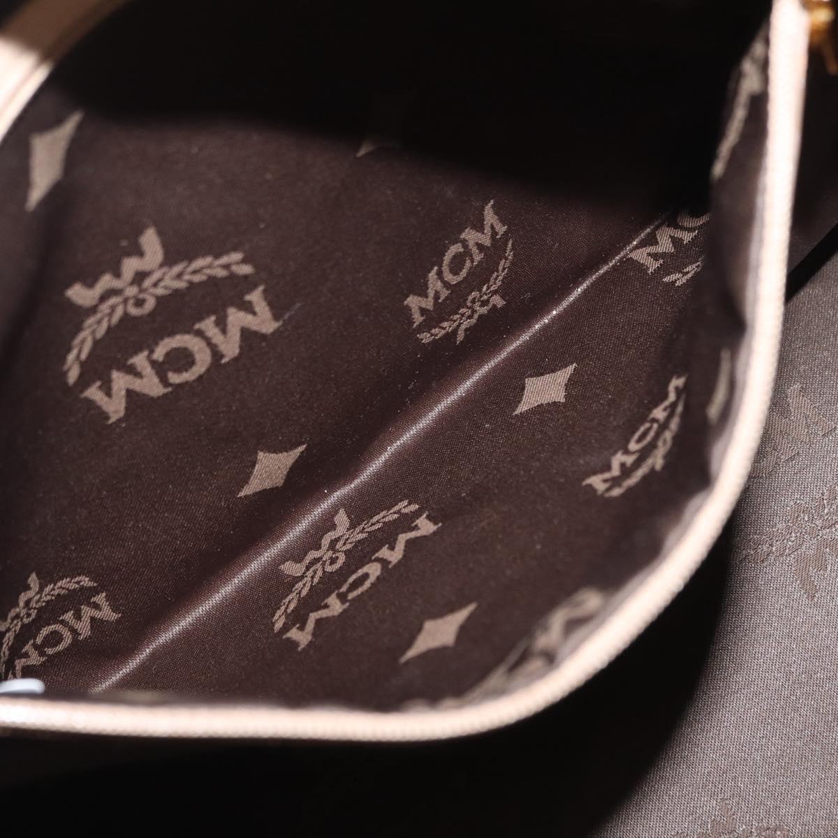 MCM Vicetos Logogram Tote Bag PVC Leather 2way Beige Gold Auth ka1395