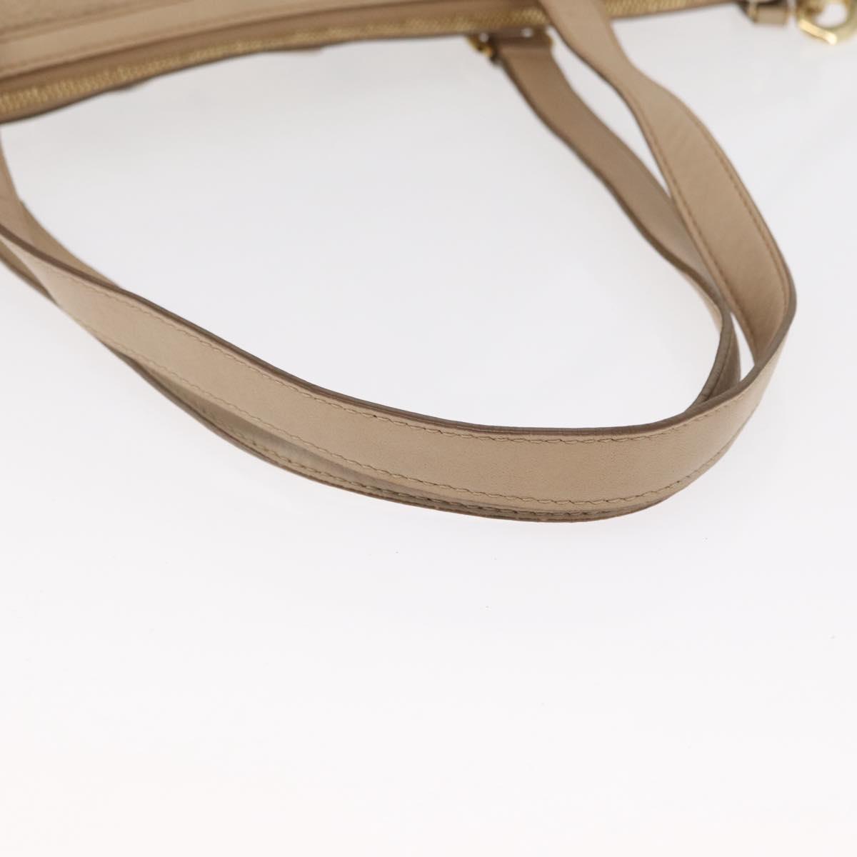 MCM Vicetos Logogram Tote Bag PVC Leather 2way Beige Gold Auth ka1395