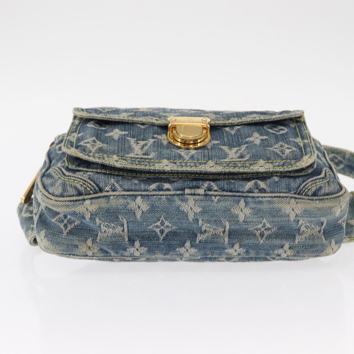 LOUIS VUITTON Monogram Denim Bum Bag Shoulder Bag Blue M44741 LV Auth ka139V