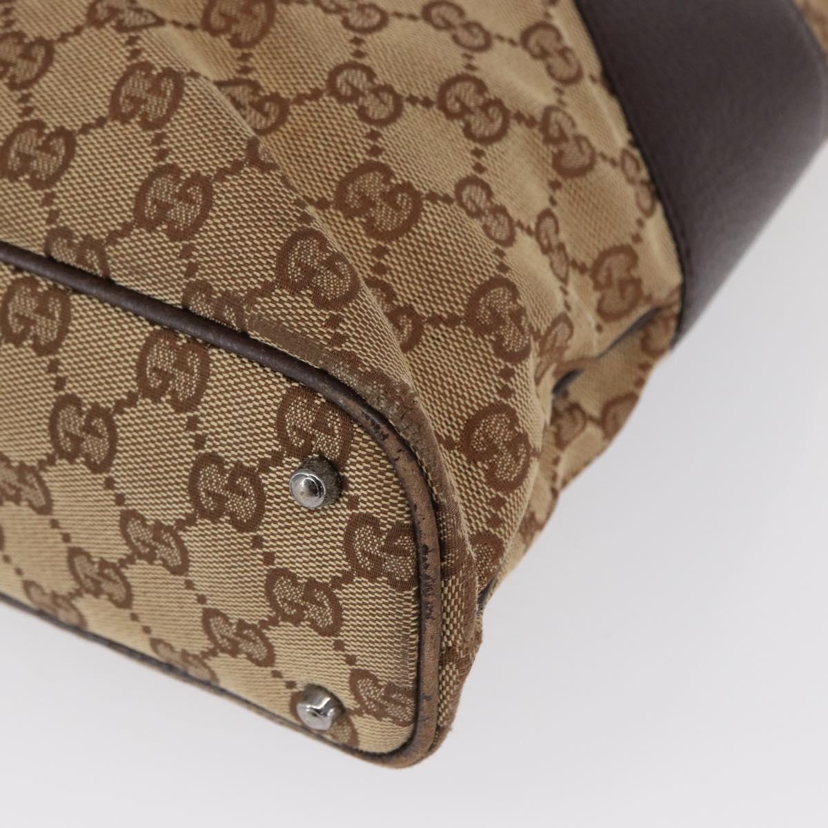 GUCCI GG Canvas Tote Bag Beige 115016 Auth ka1408