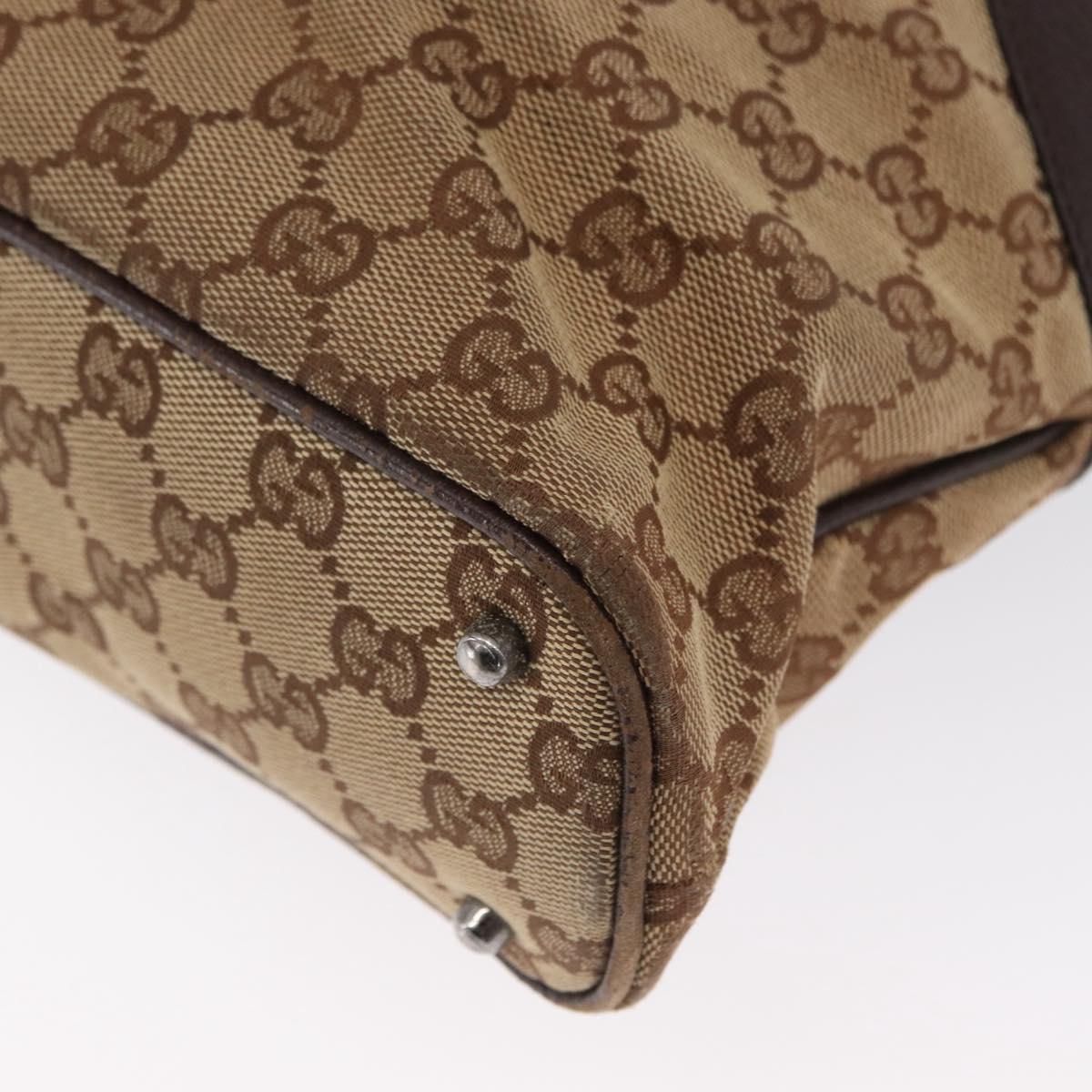GUCCI GG Canvas Tote Bag Beige 115016 Auth ka1408