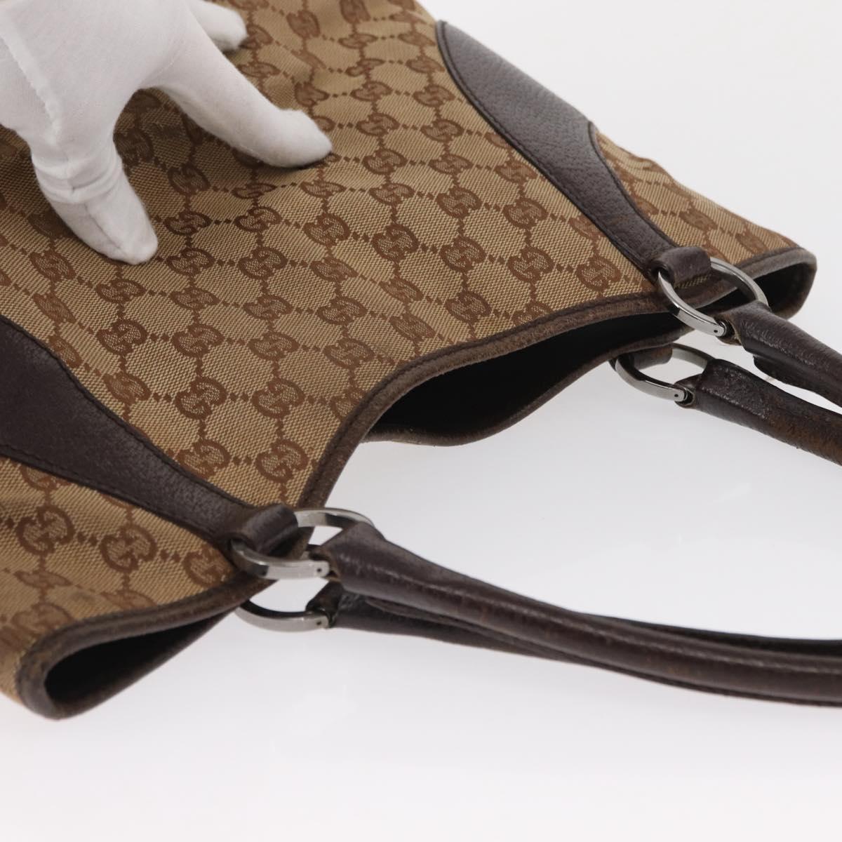 GUCCI GG Canvas Tote Bag Beige 115016 Auth ka1408