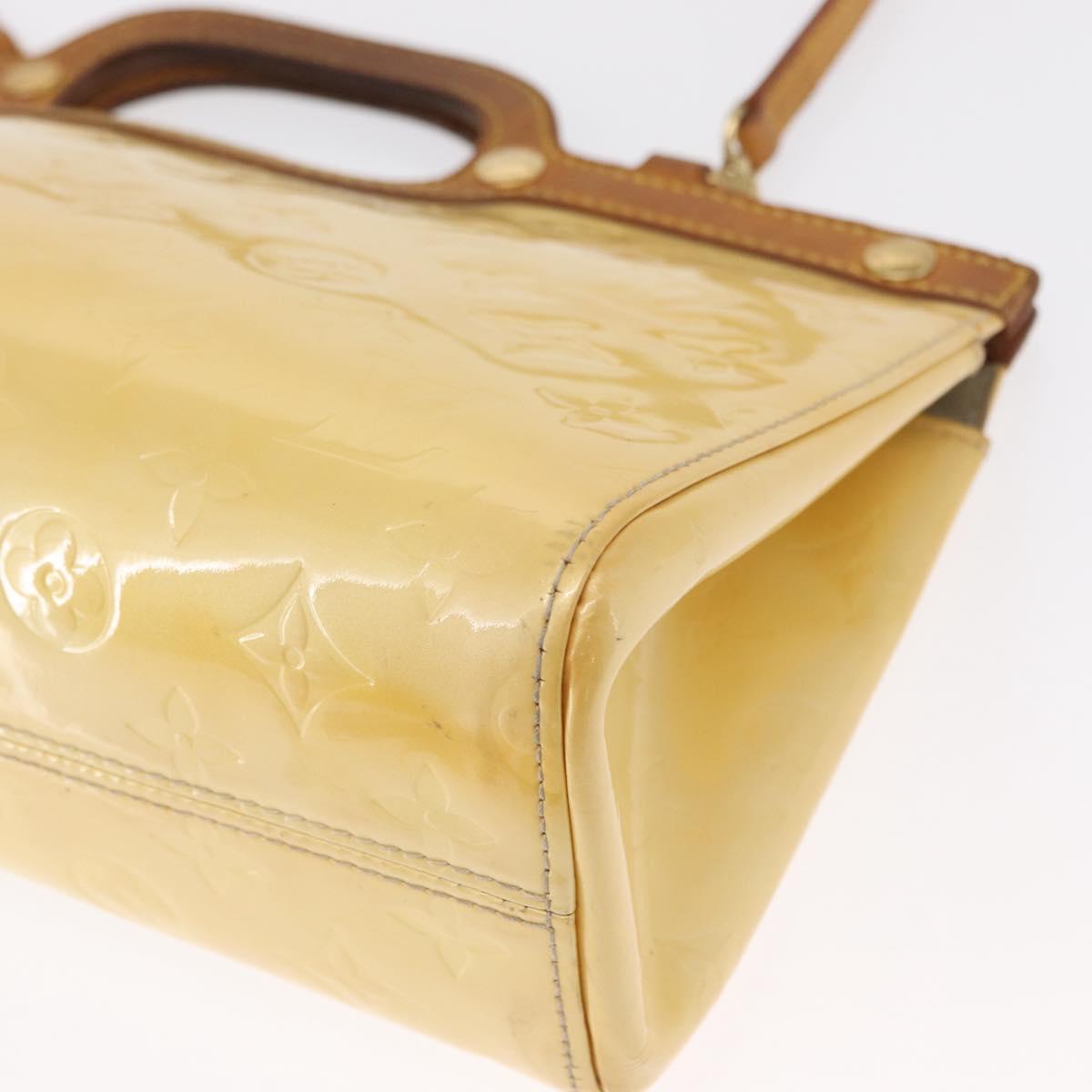 LOUIS VUITTON Monogram Vernis Roxbury Drive Hand Bag Perle M91374 Auth ka1409