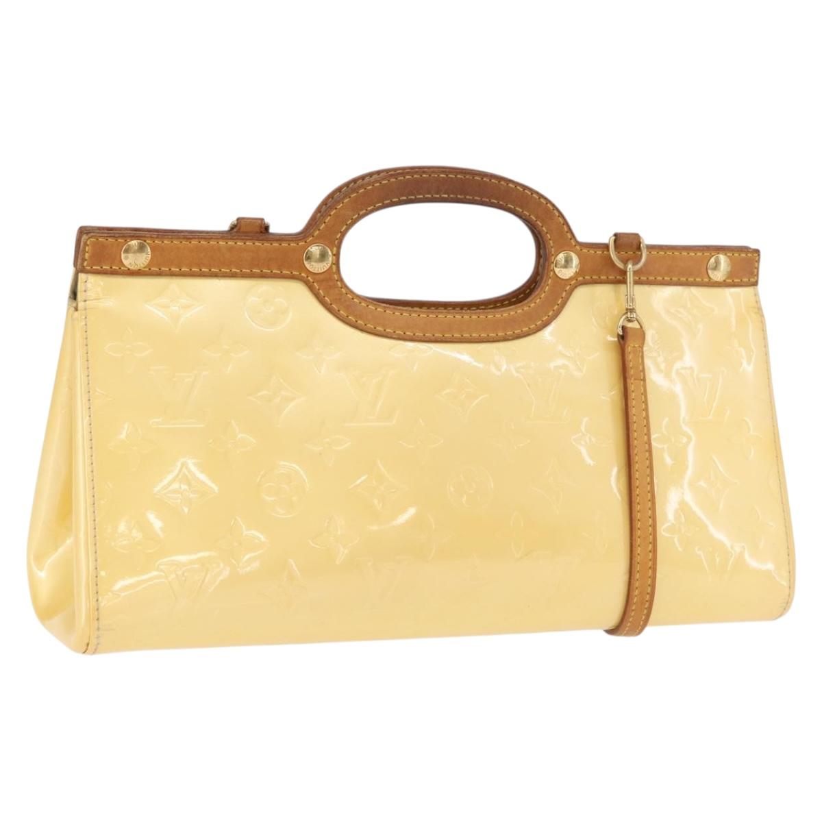 LOUIS VUITTON Monogram Vernis Roxbury Drive Hand Bag Perle M91374 Auth ka1409