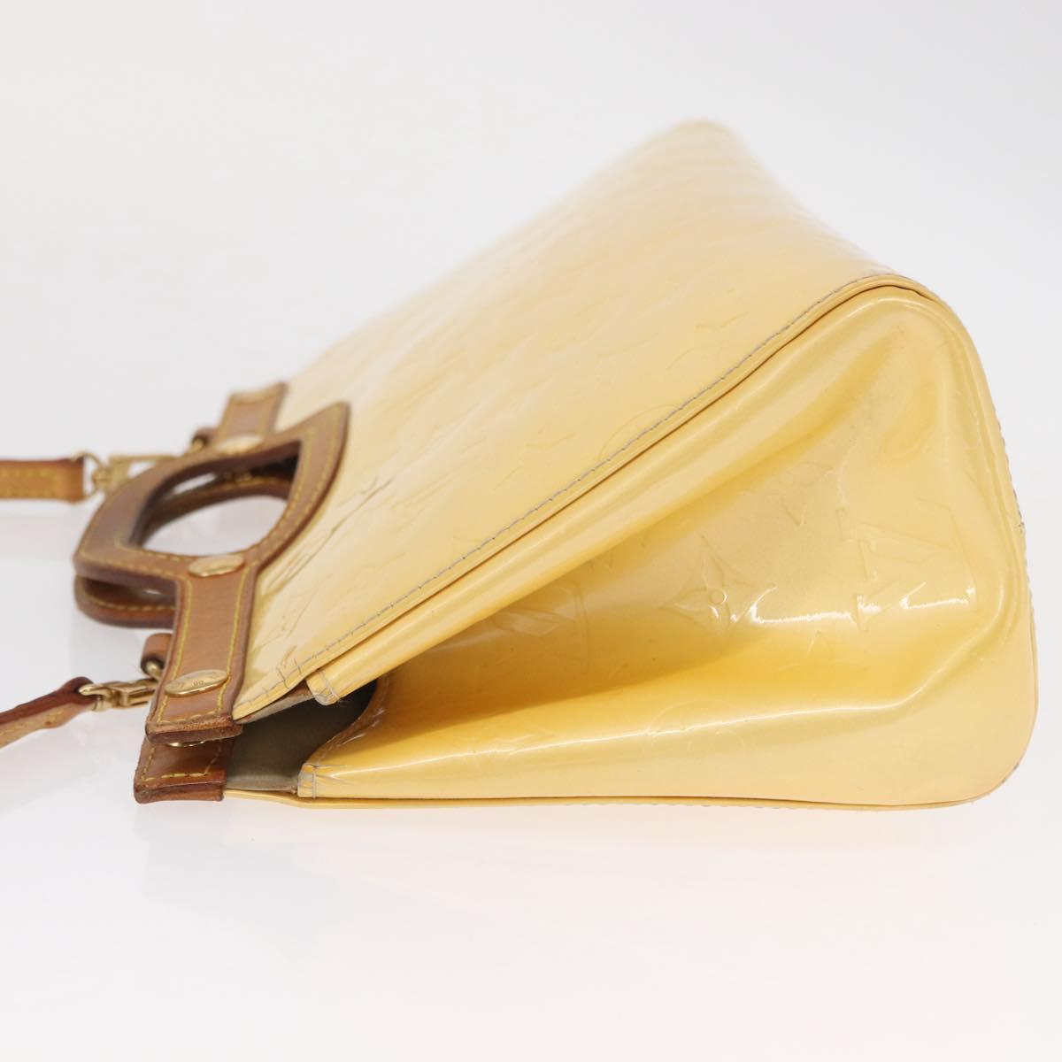 LOUIS VUITTON Monogram Vernis Roxbury Drive Hand Bag Perle M91374 Auth ka1409