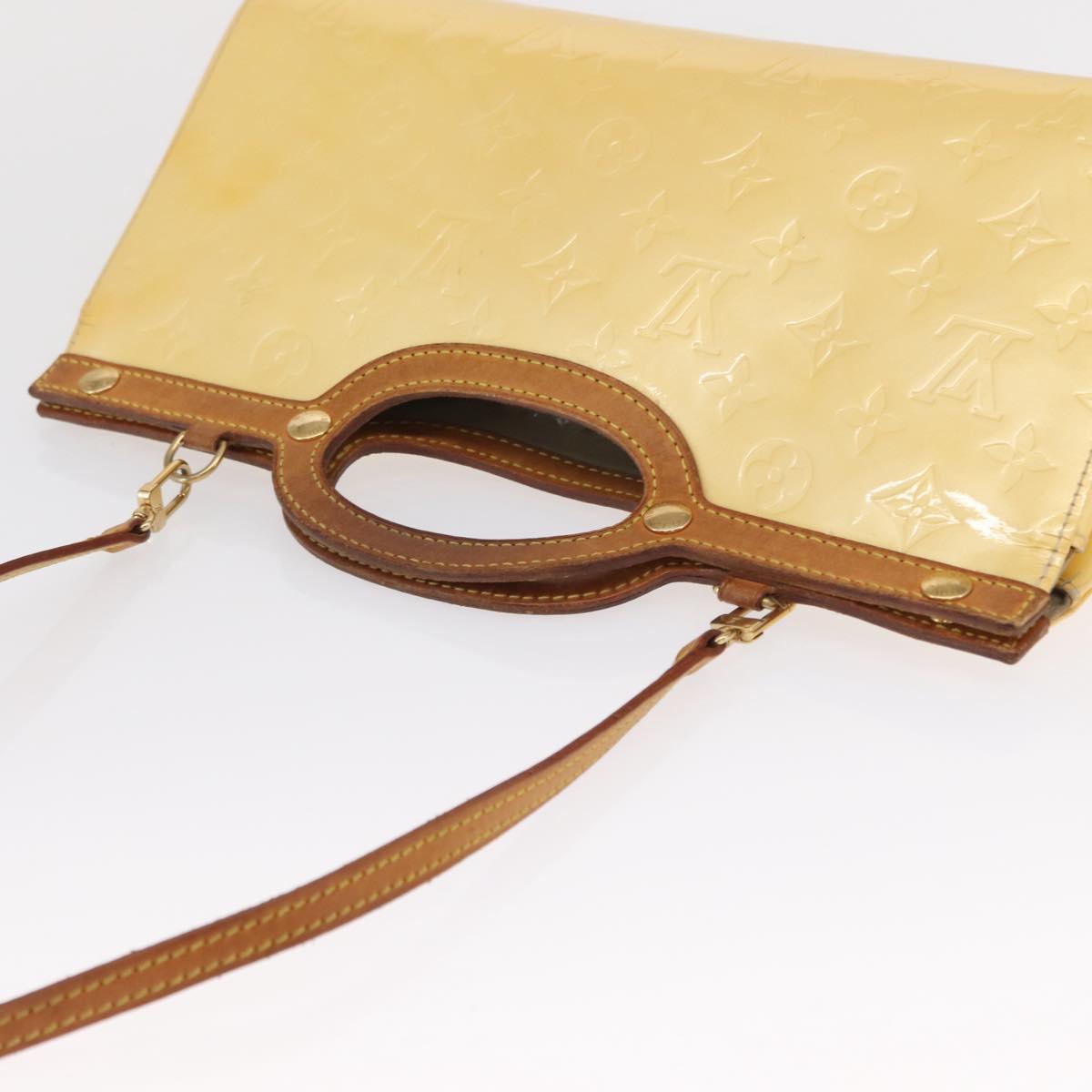 LOUIS VUITTON Monogram Vernis Roxbury Drive Hand Bag Perle M91374 Auth ka1409