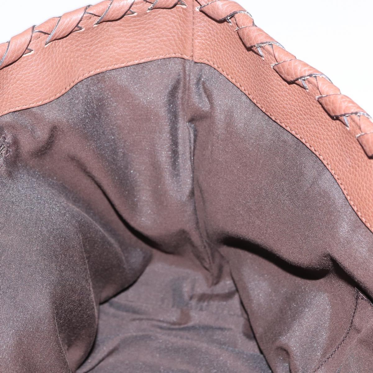 GUCCI Tote Bag Leather Brown Gold 354665 Auth ka141