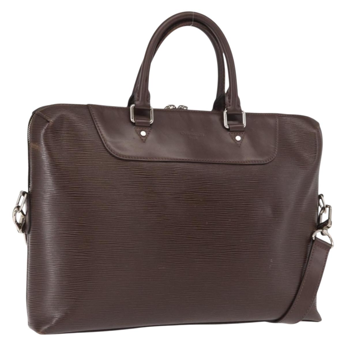 LOUIS VUITTON Epi Porte Documents Jules Bag 2way Brown M50161 LV Auth ka1420