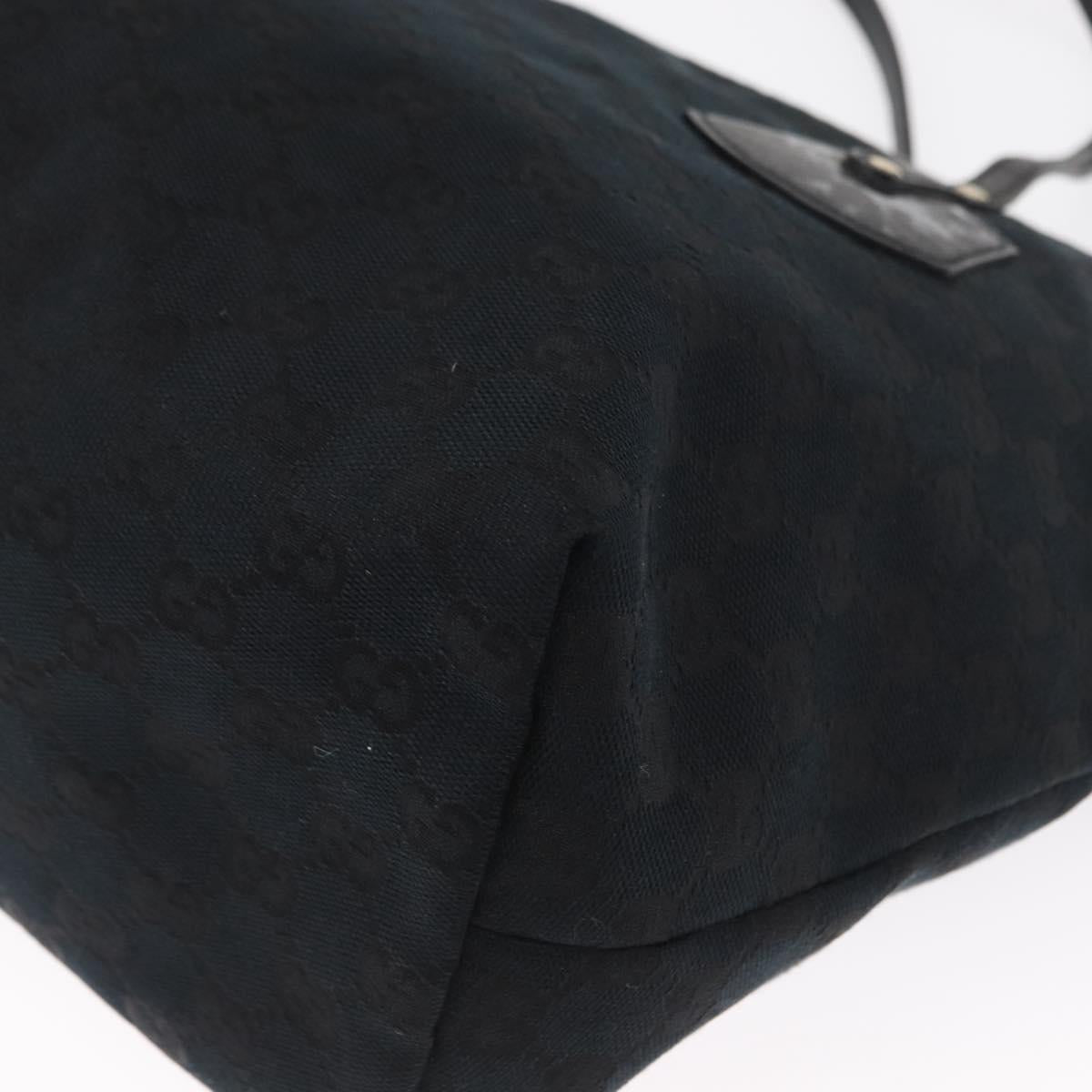 GUCCI GG Canvas Tote Bag Black Gold 211976 Auth ka1421