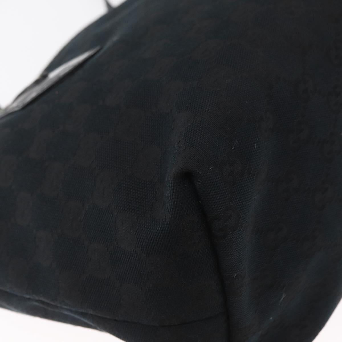 GUCCI GG Canvas Tote Bag Black Gold 211976 Auth ka1421