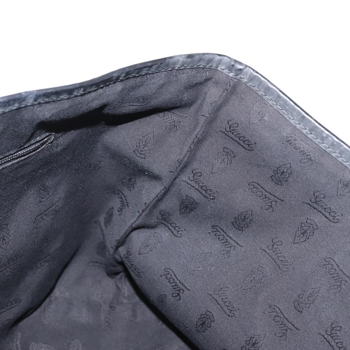 GUCCI GG Canvas Tote Bag Black Gold 211976 Auth ka1421