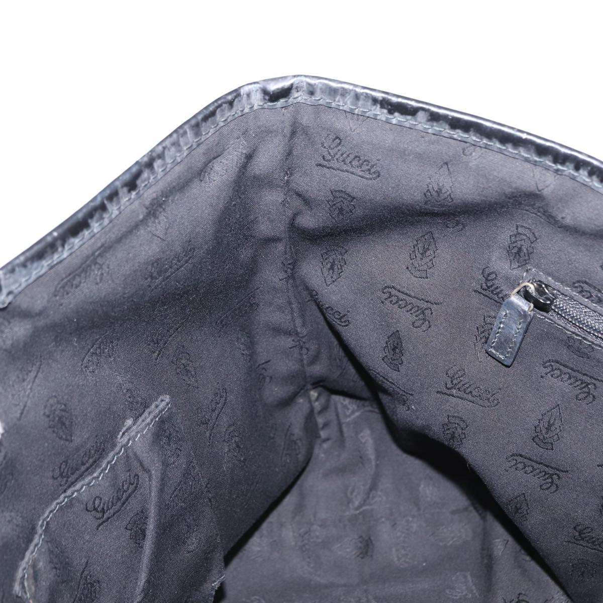 GUCCI GG Canvas Tote Bag Black Gold 211976 Auth ka1421