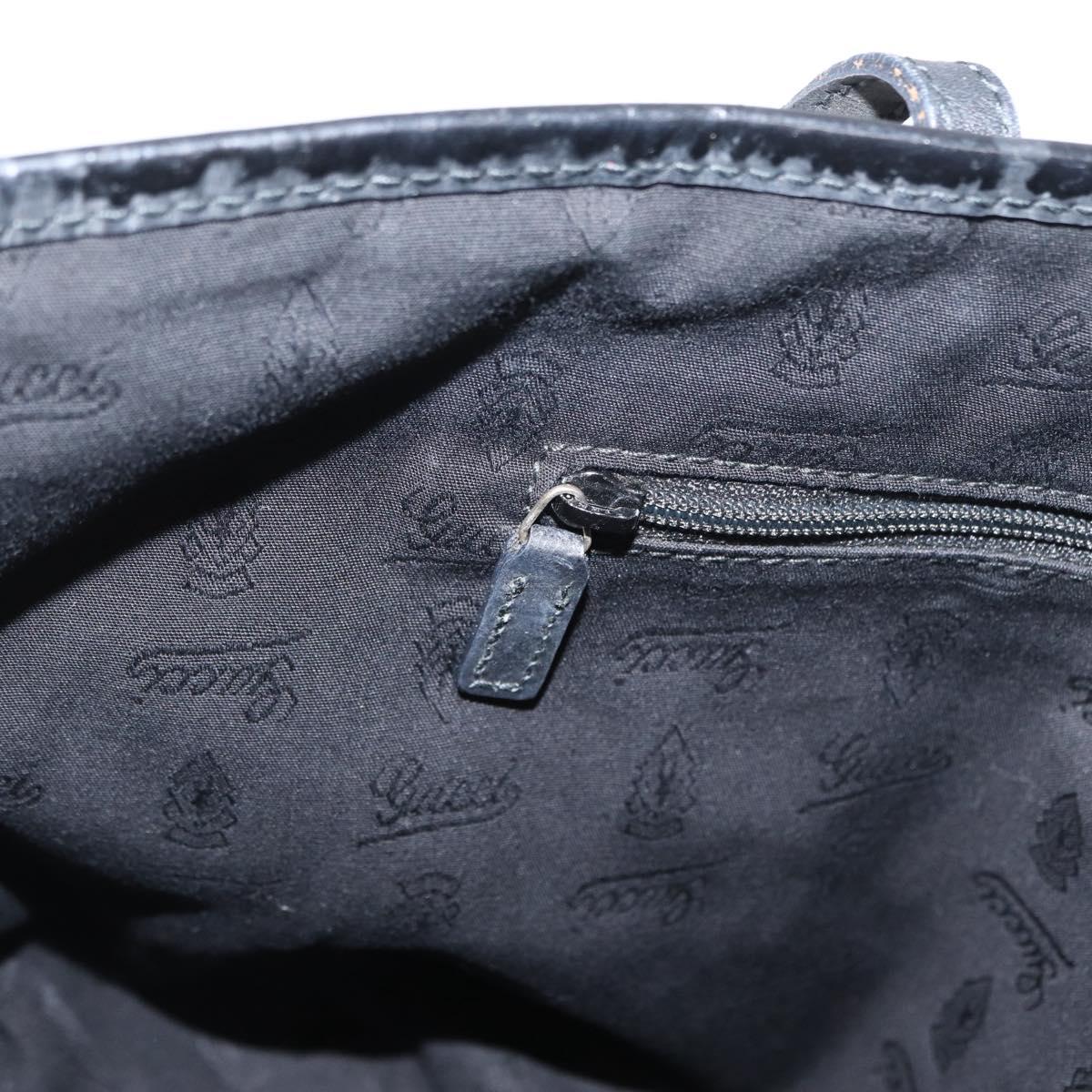GUCCI GG Canvas Tote Bag Black Gold 211976 Auth ka1421