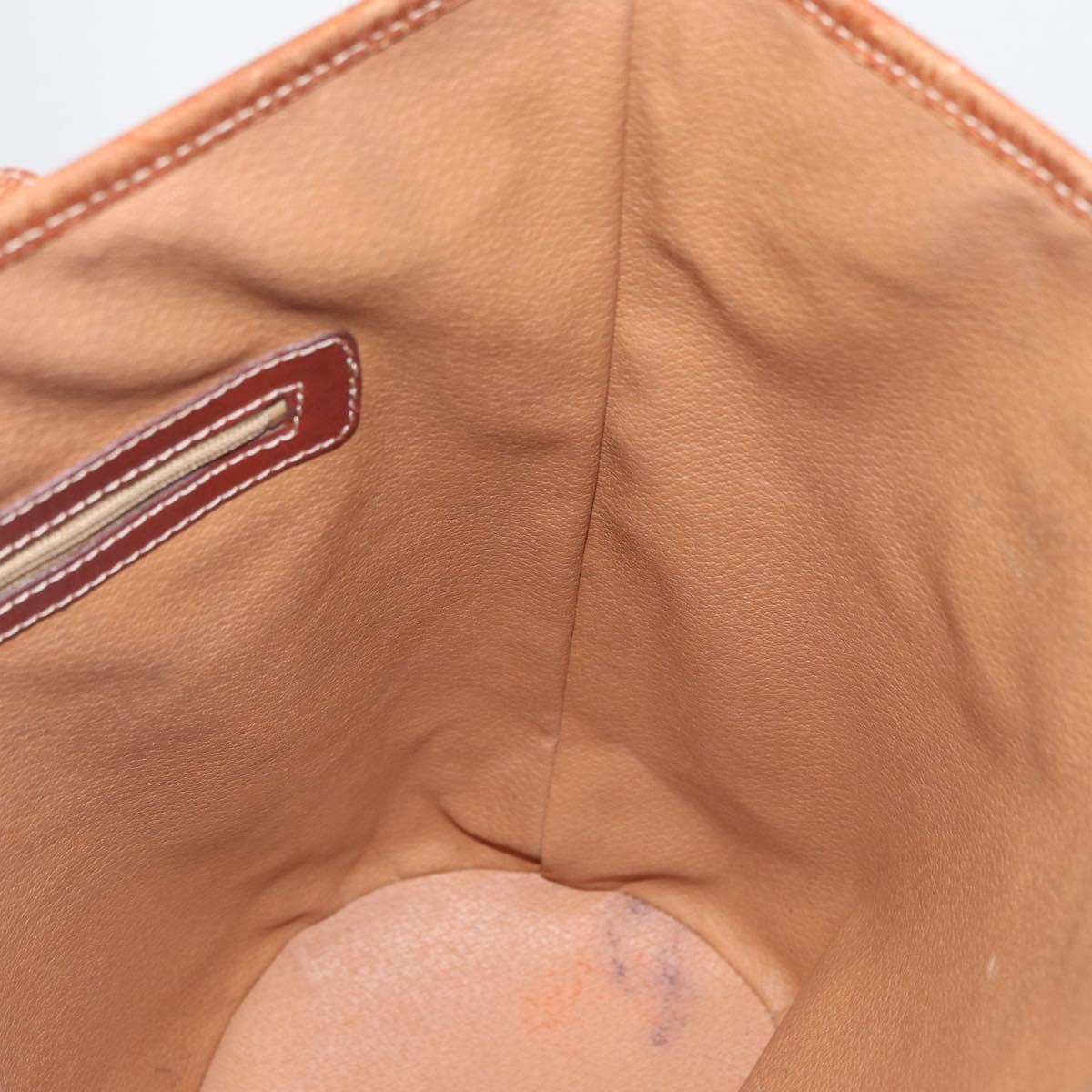 CELINE Macadam Canvas Tote Bag PVC Leather Brown Gold Auth ka1426