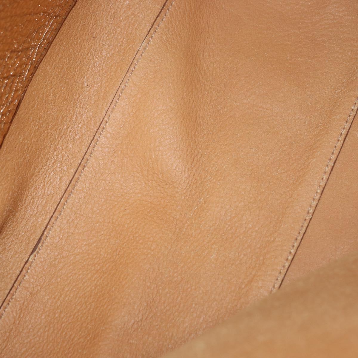 PRADA Tote Bag Leather Gold Tone Auth ka143A