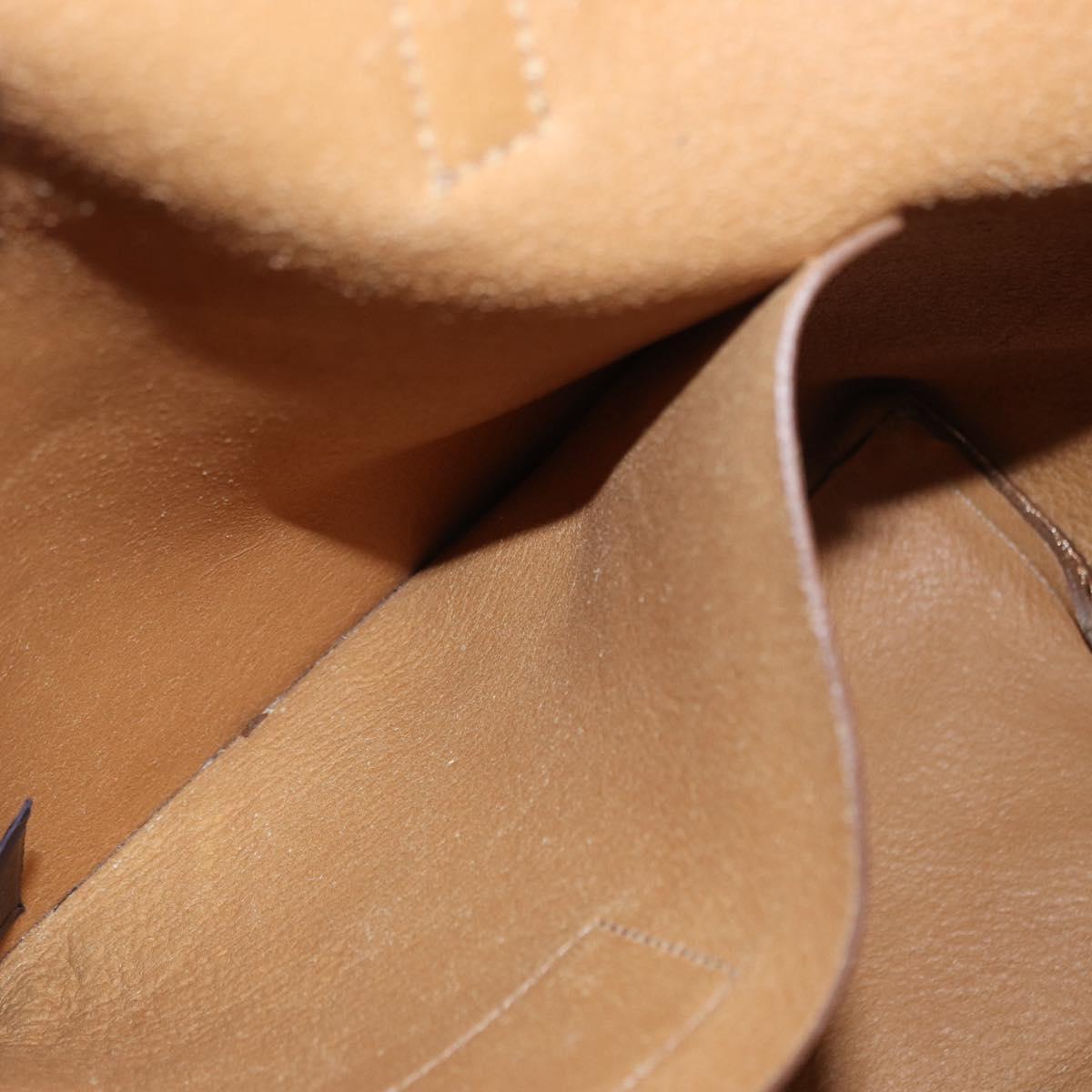 PRADA Tote Bag Leather Gold Tone Auth ka143