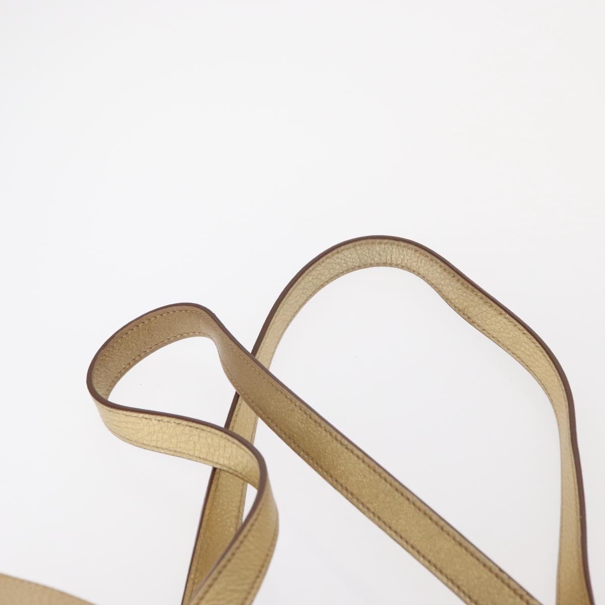 PRADA Tote Bag Leather Gold Tone Auth ka143A