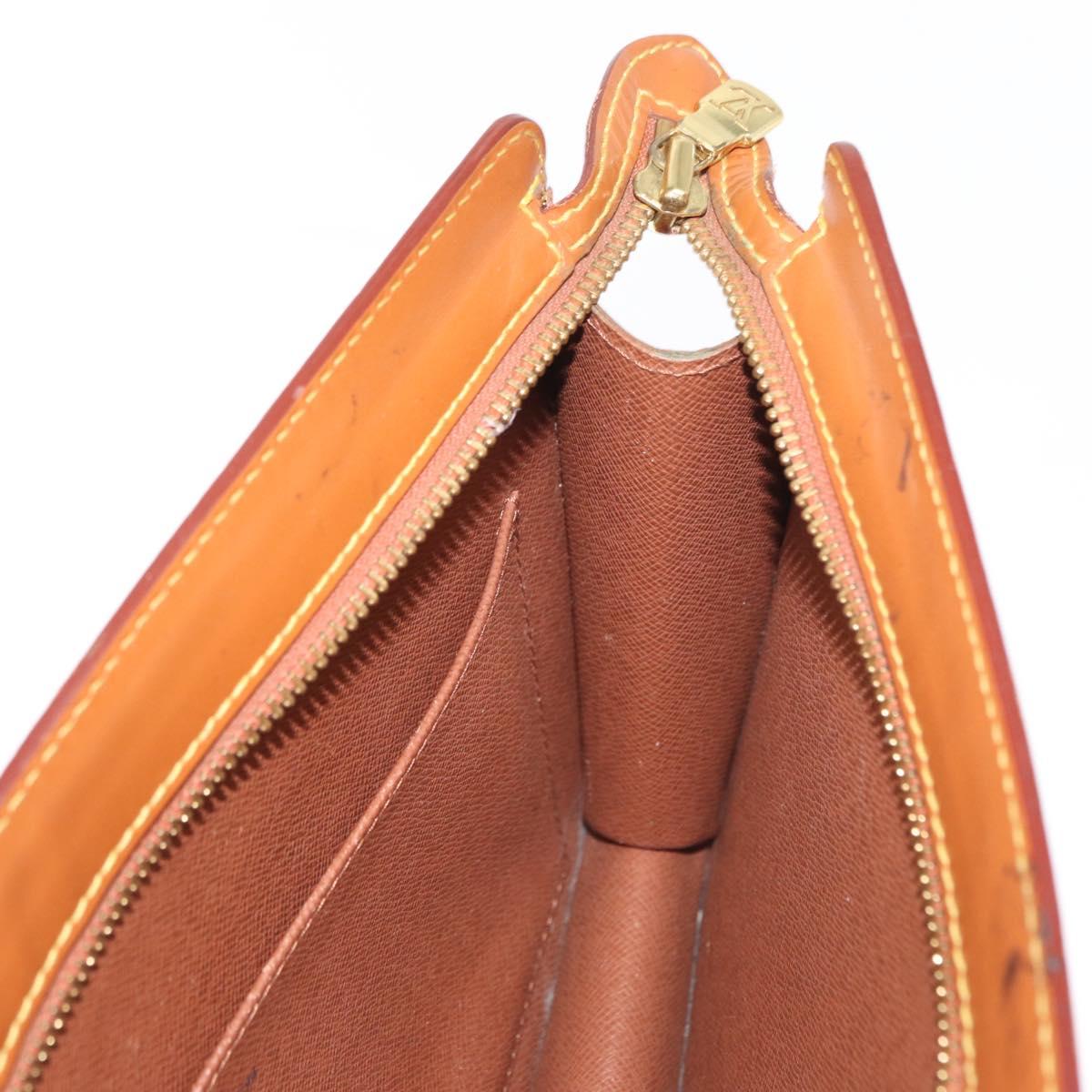 LOUIS VUITTON Epi Pochette Homme Bag Brown Zipangu Gold M52528 LV Auth ka1437