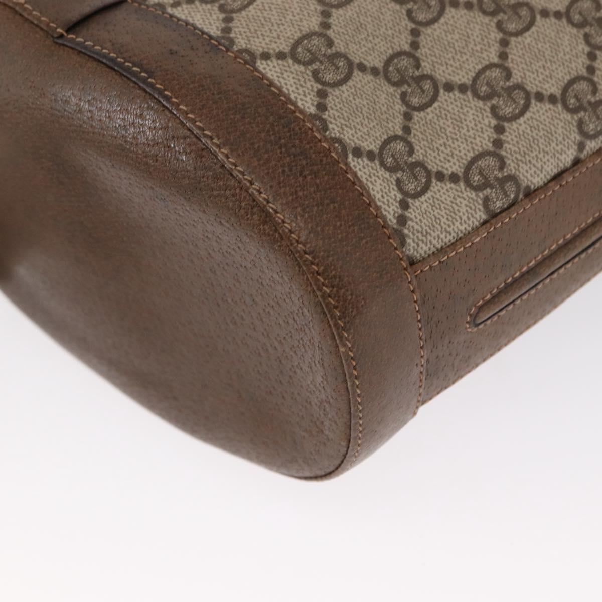 GUCCI GG Supreme Shoulder Bag PVC Beige Gold Auth ka1439