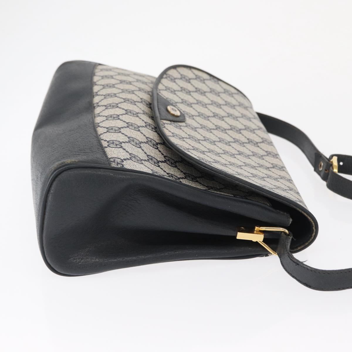 GUCCI GG Supreme Shoulder Bag PVC Navy Gold 116 02 067 Auth ka1454